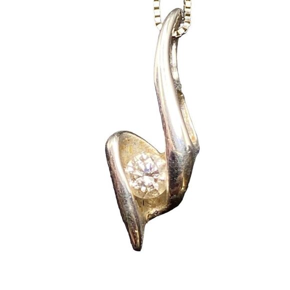 Sirena Collection 1/8 Carat Diamond 24kt white gold Pendant Necklace - Picture 1 of 8